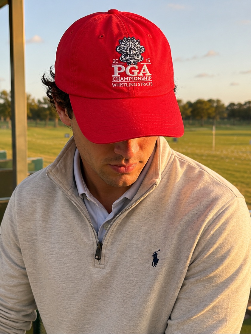 2015 Pga Championship Whistling Straits Red Golf Dad Hat Adjustable
